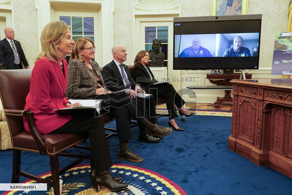 President Joe Biden participates in a meeting of Senior White House and Administration officials on the federal response to the