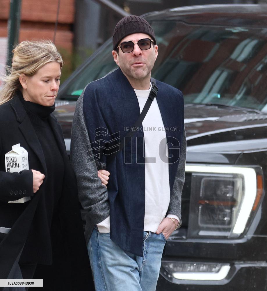 Zachary Quinto And Alice Eve Out - NYC
