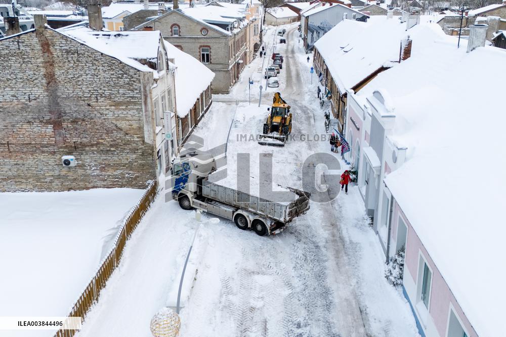 Wintry conditions in Estonia