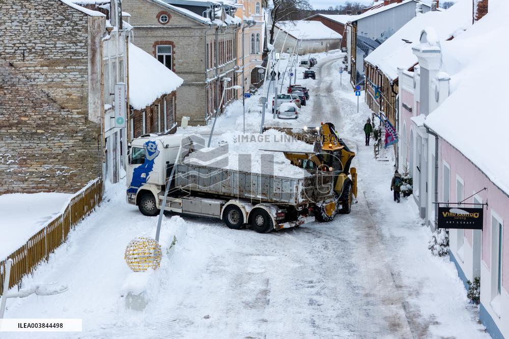 Wintry conditions in Estonia