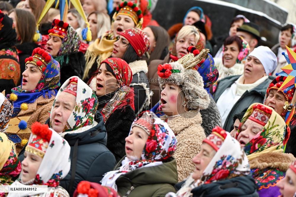 Festival of Ukrainian winter folklore held in downtown Lviv