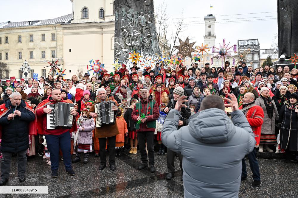 Festival of Ukrainian winter folklore held in downtown Lviv