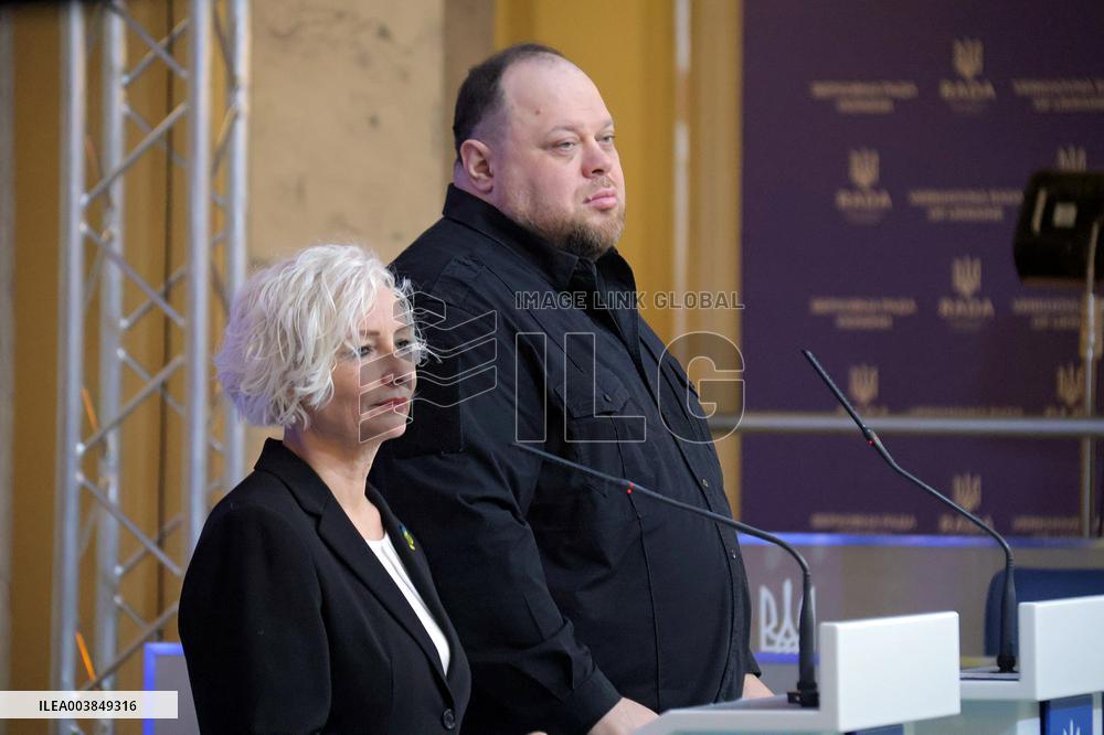 Joint briefing of parliamentary speakers of Ukraine and Latvia