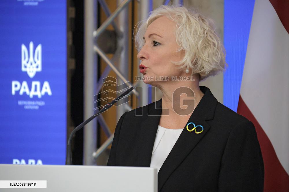 Joint briefing of parliamentary speakers of Ukraine and Latvia