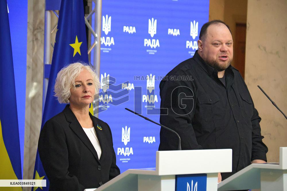 Joint briefing of parliamentary speakers of Ukraine and Latvia