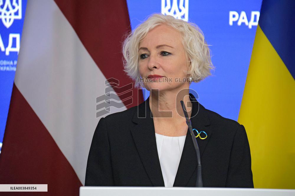 Joint briefing of parliamentary speakers of Ukraine and Latvia