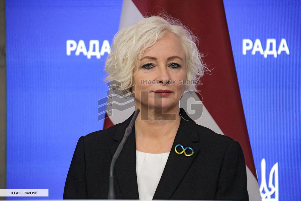 Joint briefing of parliamentary speakers of Ukraine and Latvia