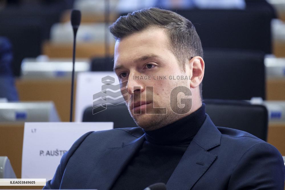 Jordan Bardella At Parlement Europeen - Brussels