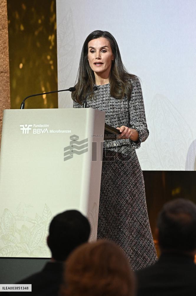 Queen Letizia Presides an event of BBVA Microfinance Foundation