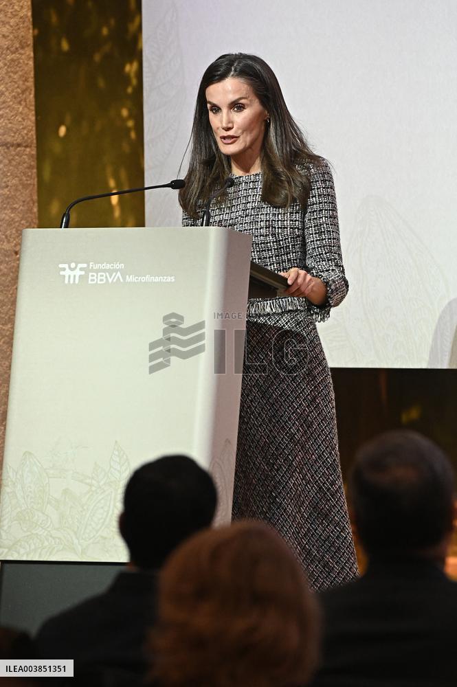 Queen Letizia Presides an event of BBVA Microfinance Foundation