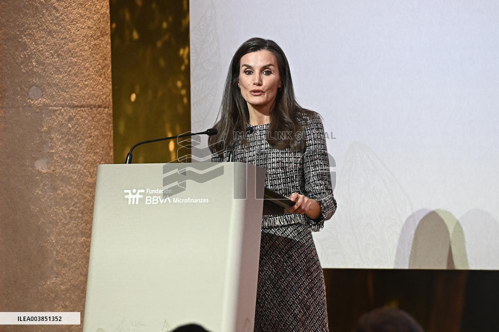 Queen Letizia Presides an event of BBVA Microfinance Foundation