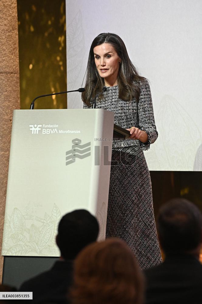 Queen Letizia Presides an event of BBVA Microfinance Foundation
