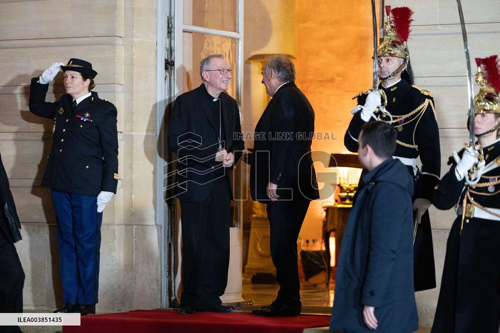 Francois Bayrou meets with Cardinal Pietro Parolin - Paris