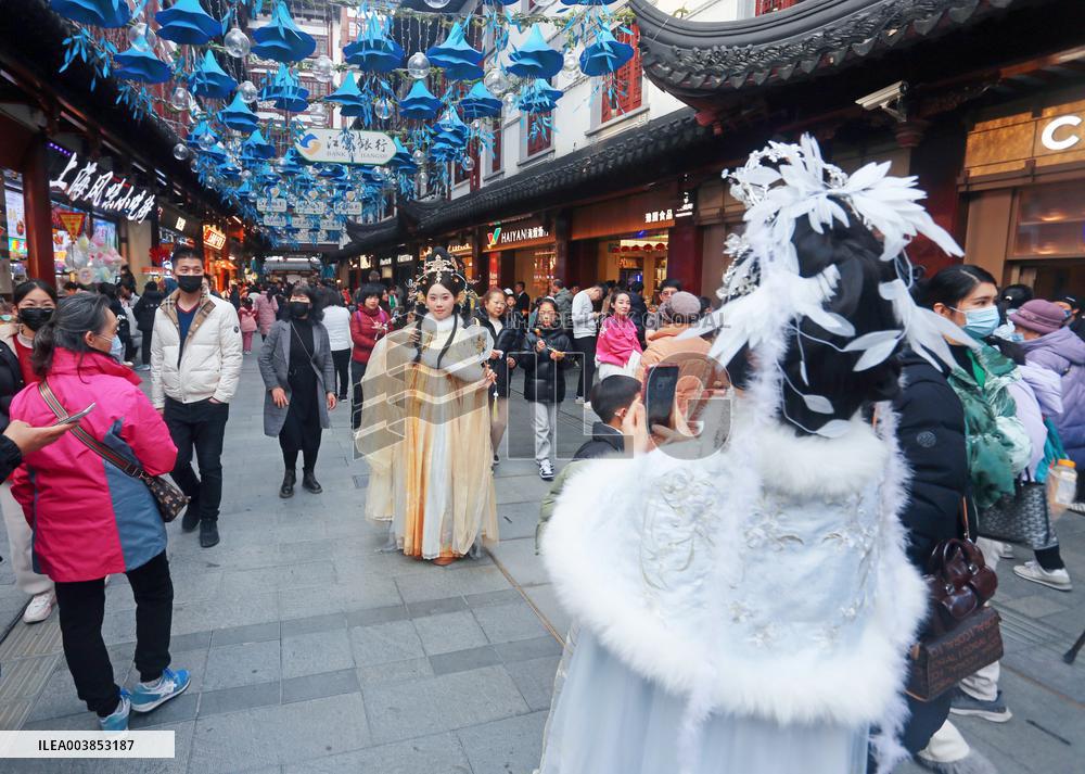 Chinese Lunar New Year Folk Art Lantern Festival of the Year of the Snake at Yu Garden in Shanghai