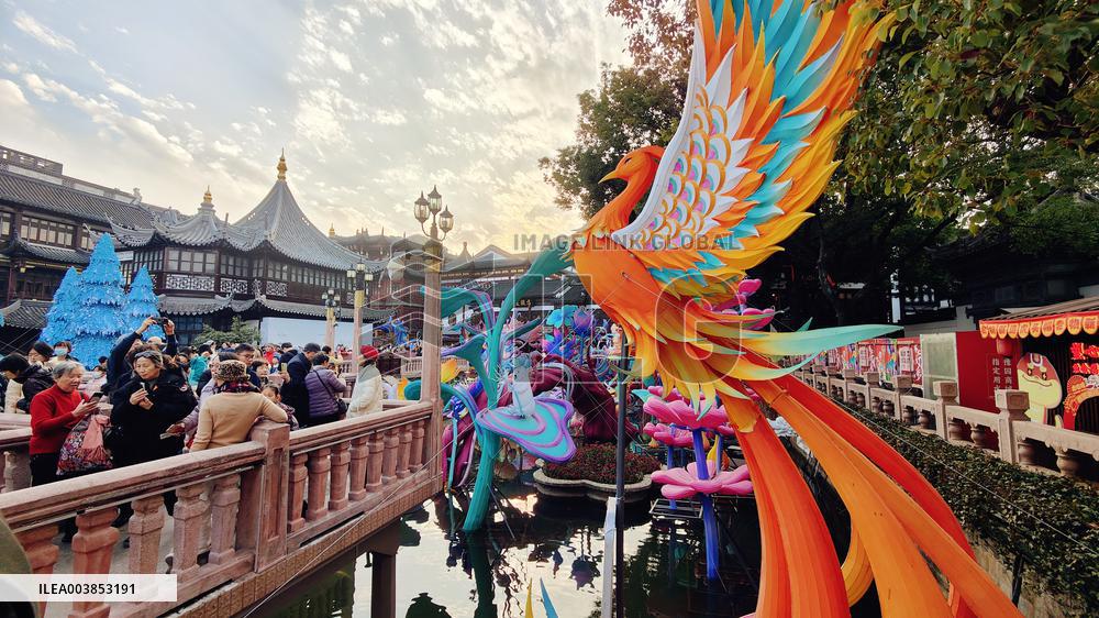 Chinese Lunar New Year Folk Art Lantern Festival of the Year of the Snake at Yu Garden in Shanghai