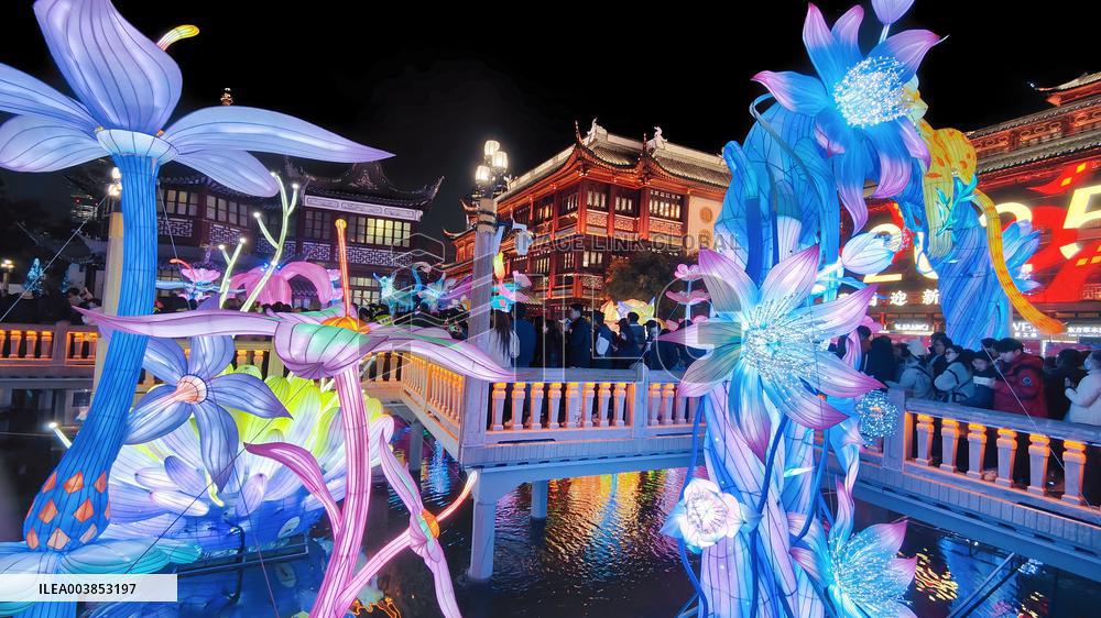 Chinese Lunar New Year Folk Art Lantern Festival of the Year of the Snake at Yu Garden in Shanghai