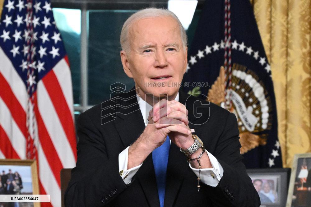 President Biden Gives Farewall Speech in Oval Office Address - DC