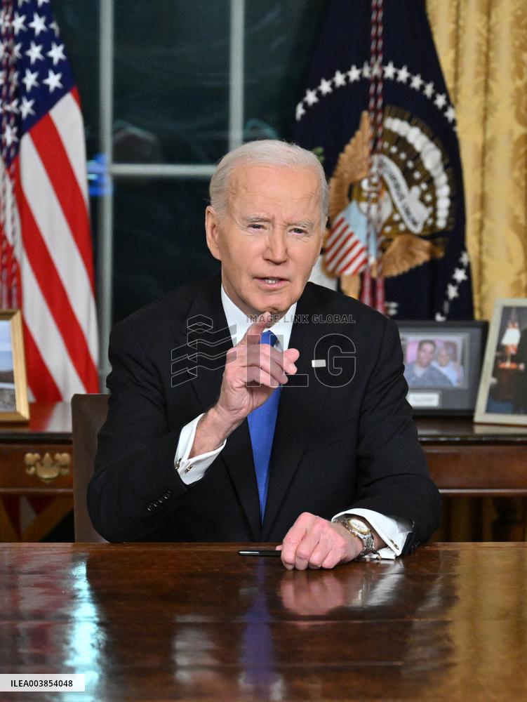 President Biden Gives Farewall Speech in Oval Office Address - DC