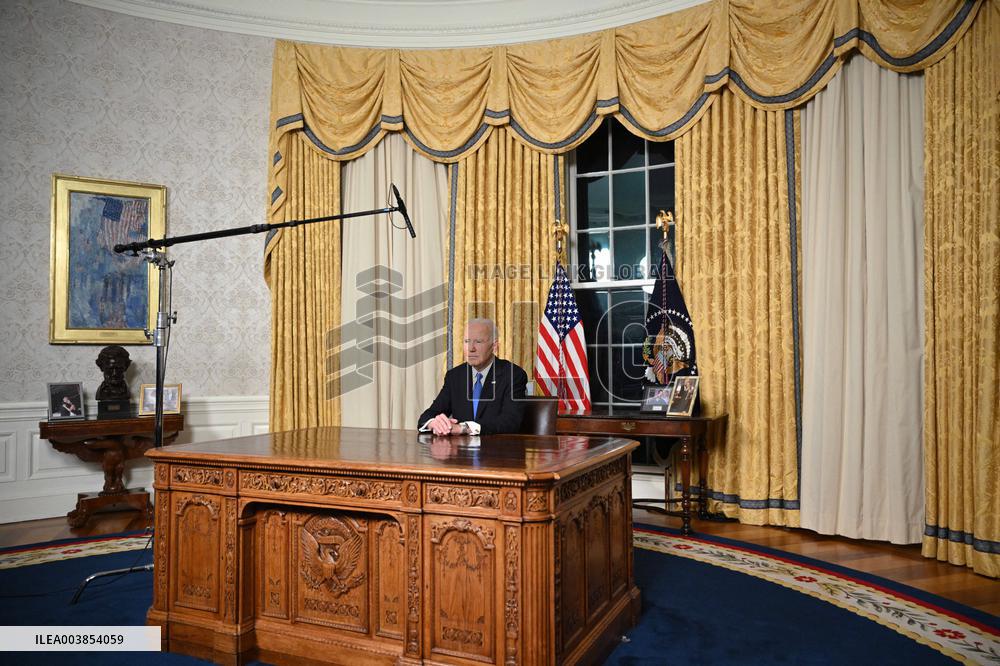 President Biden Gives Farewall Speech in Oval Office Address - DC