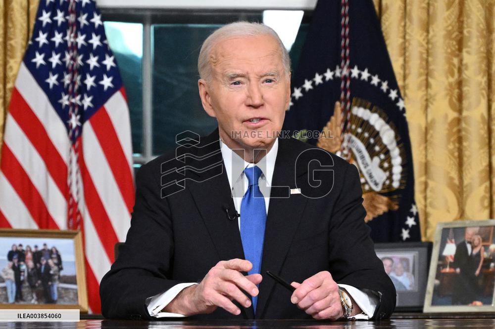President Biden Gives Farewall Speech in Oval Office Address - DC