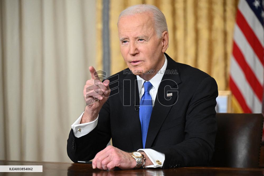 President Biden Gives Farewall Speech in Oval Office Address - DC