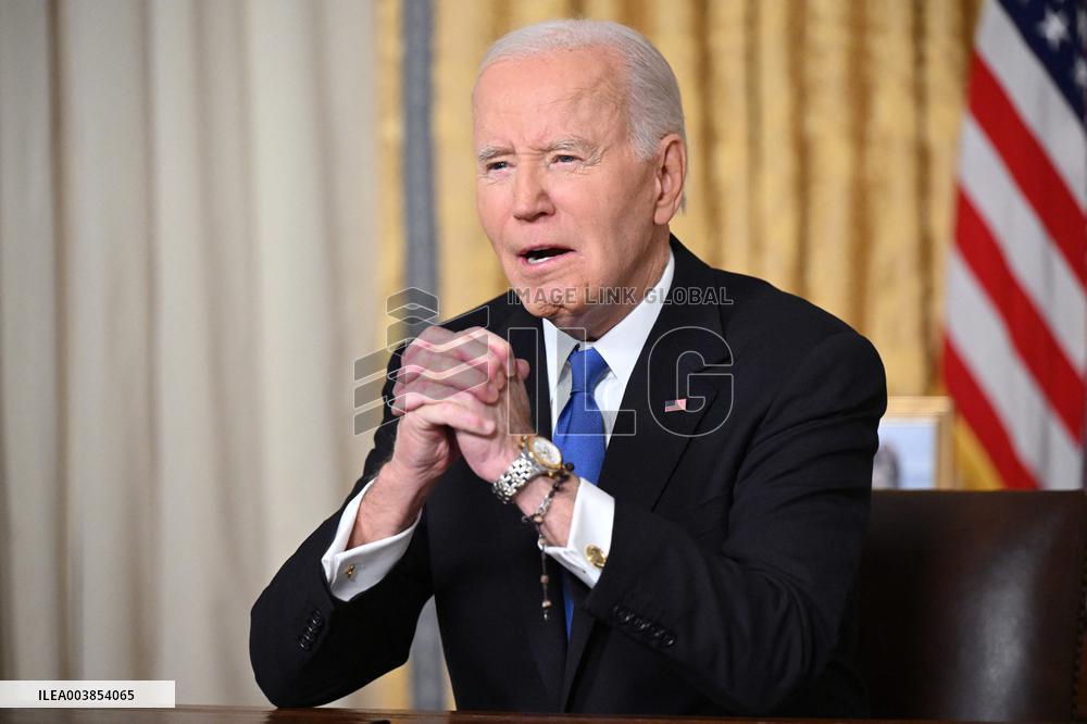 President Biden Gives Farewall Speech in Oval Office Address - DC