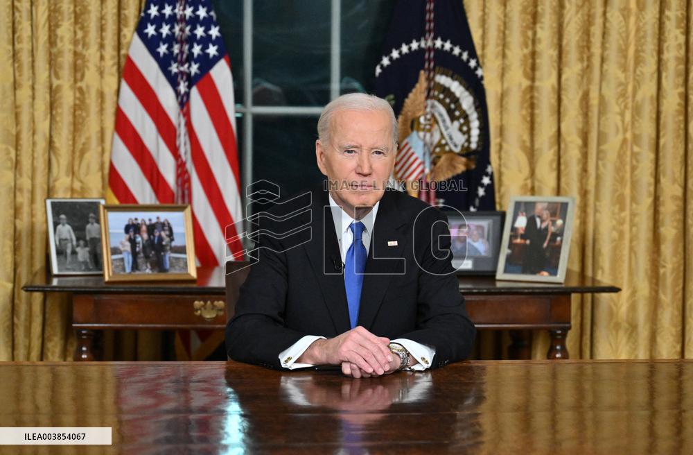 President Biden Gives Farewall Speech in Oval Office Address - DC