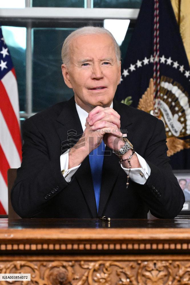 President Biden Gives Farewall Speech in Oval Office Address - DC