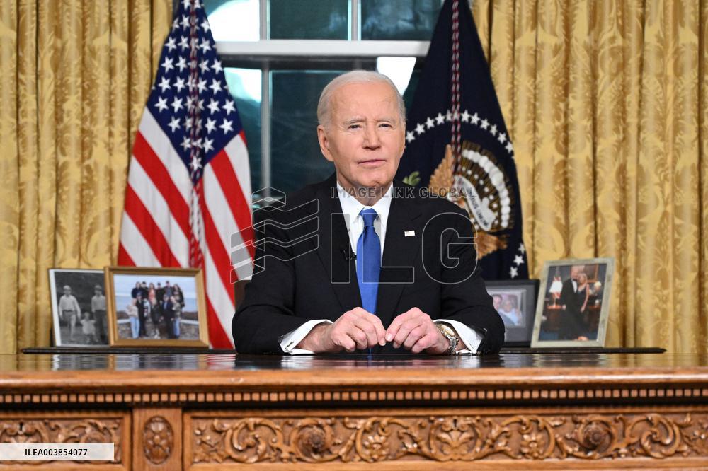 President Biden Gives Farewall Speech in Oval Office Address - DC