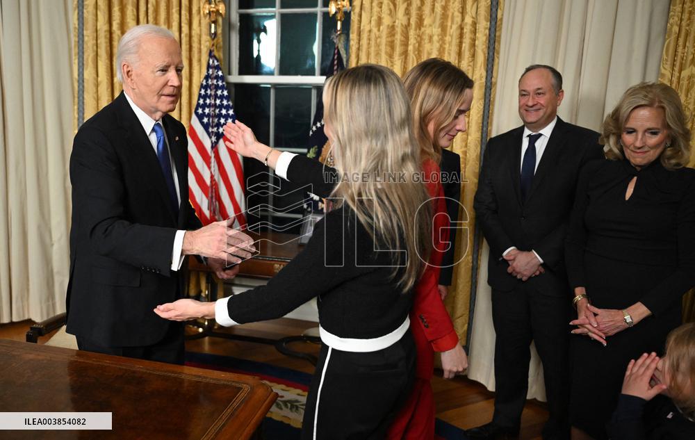 President Biden Gives Farewall Speech in Oval Office Address - DC