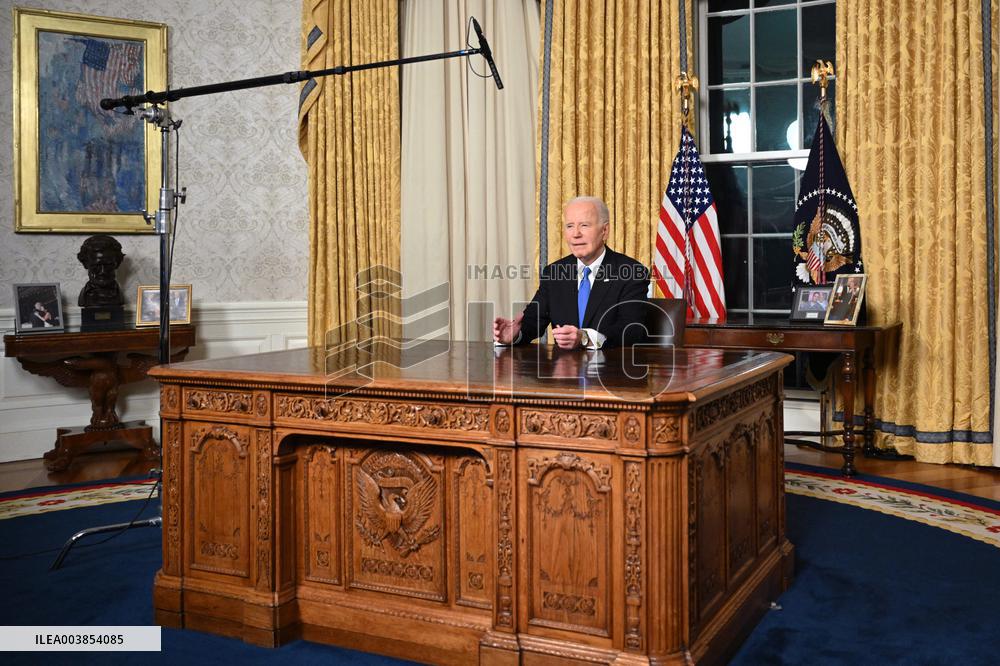 President Biden Gives Farewall Speech in Oval Office Address - DC