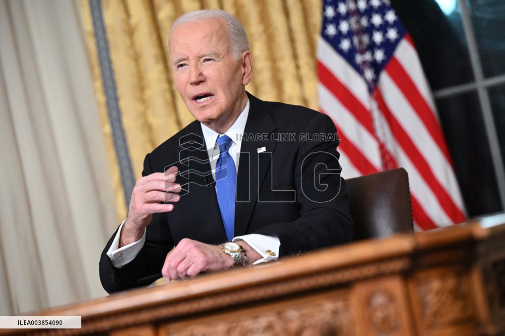 President Biden Gives Farewall Speech in Oval Office Address - DC