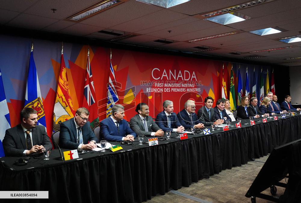 Justin Trudeau At Press Conference Concluding A First Ministers Meeting - Ottawa