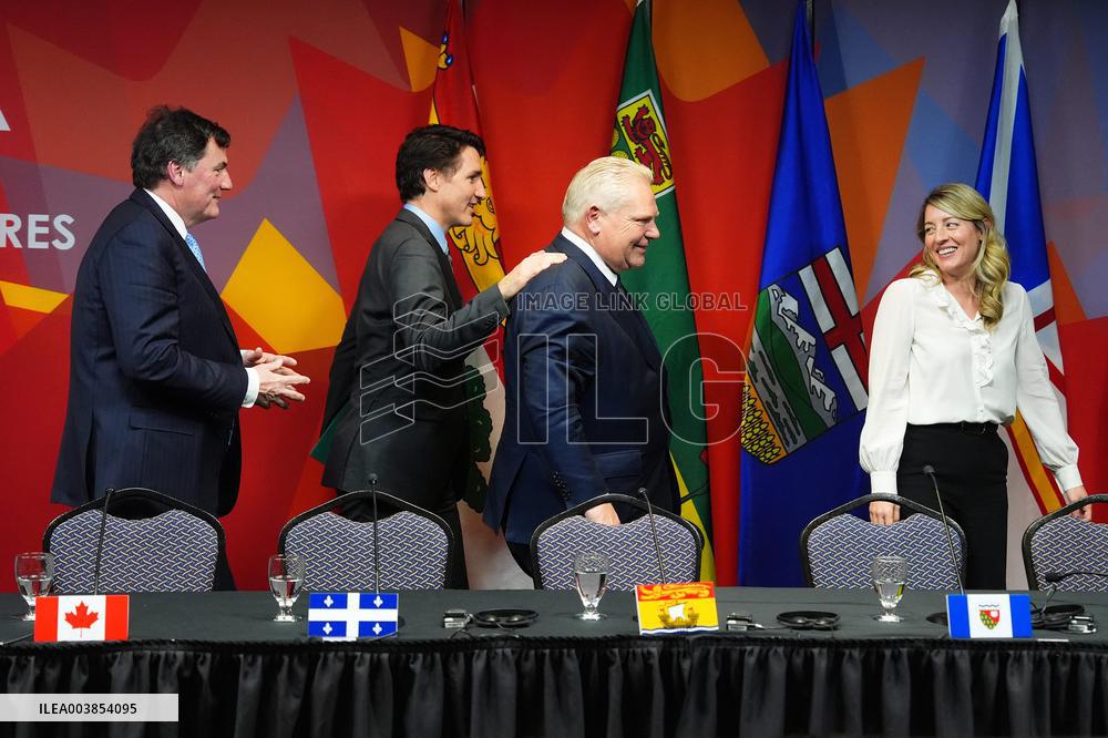 Justin Trudeau At Press Conference Concluding A First Ministers Meeting - Ottawa