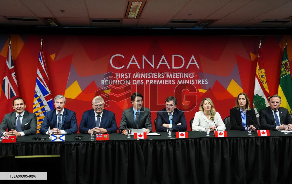 Justin Trudeau At Press Conference Concluding A First Ministers Meeting - Ottawa