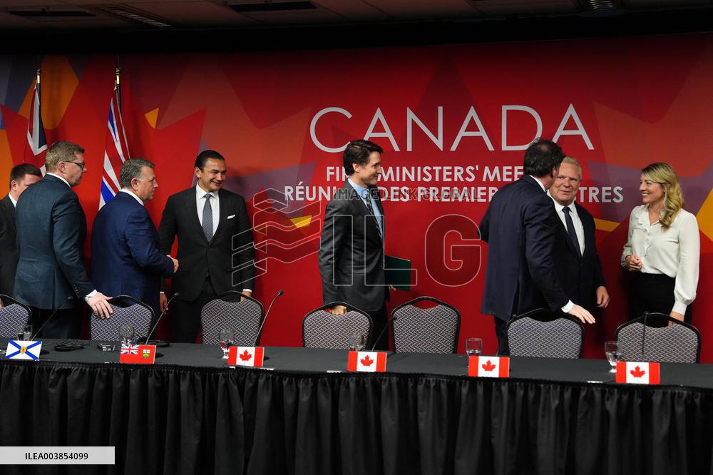 Justin Trudeau At Press Conference Concluding A First Ministers Meeting - Ottawa