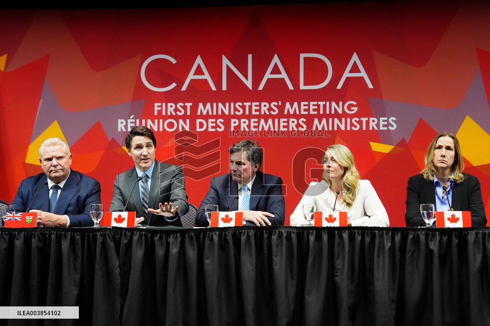 Justin Trudeau At Press Conference Concluding A First Ministers Meeting - Ottawa