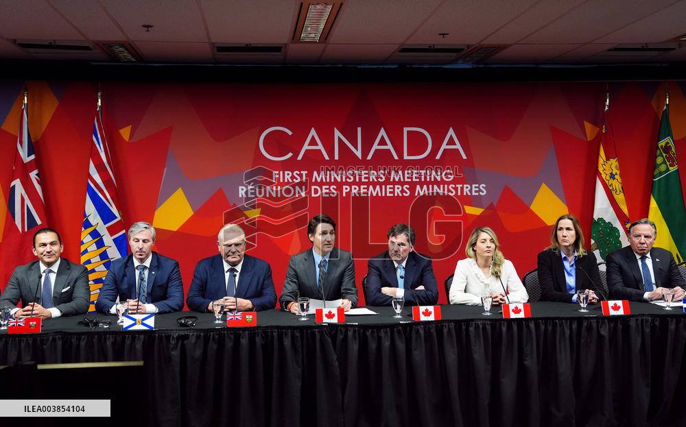 Justin Trudeau At Press Conference Concluding A First Ministers Meeting - Ottawa