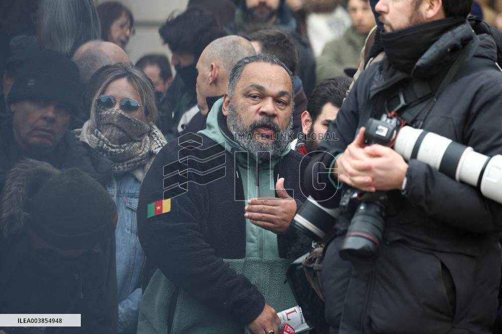 Dieudonne At Memorial Service For Jean-Marie Le Pen - Pari