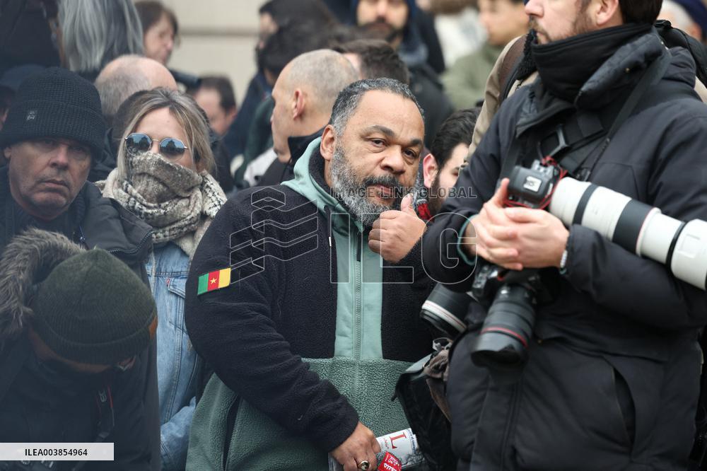 Dieudonne At Memorial Service For Jean-Marie Le Pen - Pari
