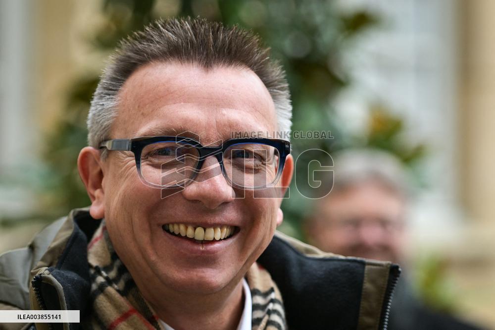 Cyril Chabanier arrives for a meeting with French PM Francois Bayrou at the Hotel de Matignon in Paris FA
