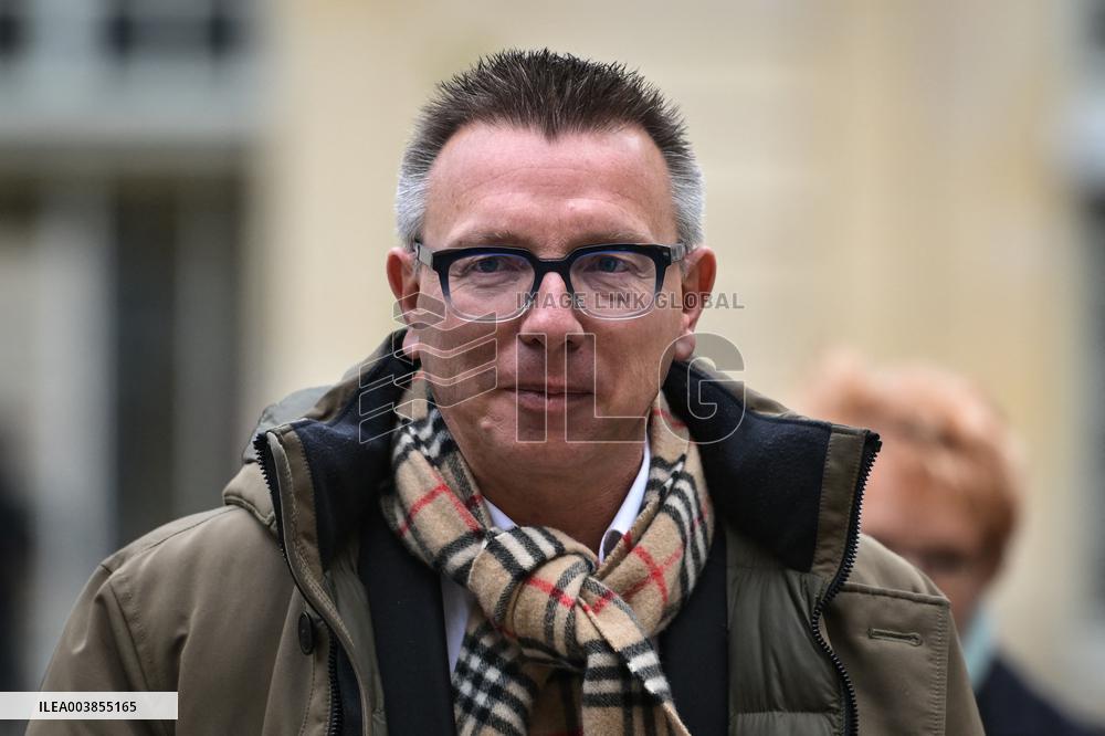 Cyril Chabanier arrives for a meeting with French PM Francois Bayrou at the Hotel de Matignon in Paris FA