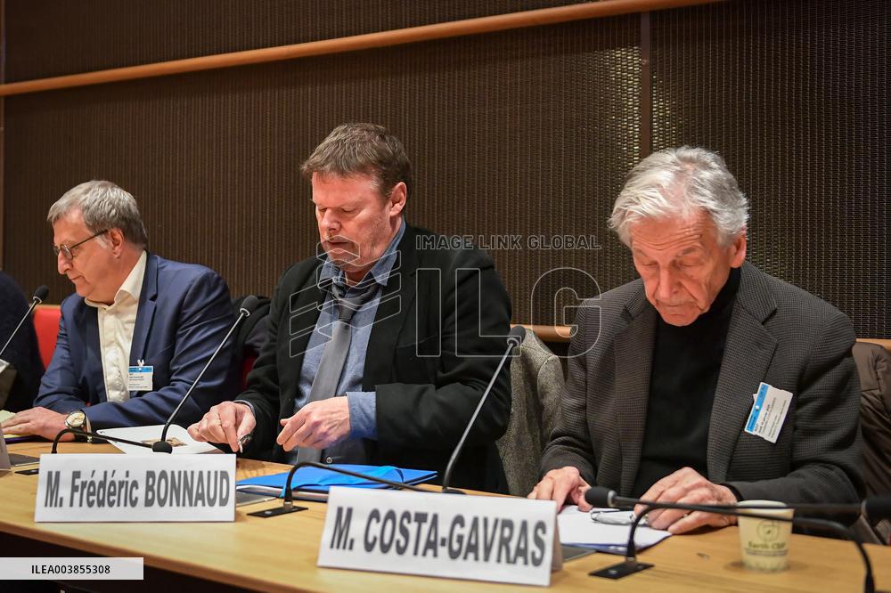 Hearing before the committee of inquiry into violence in film at the National Assembly in Paris FA