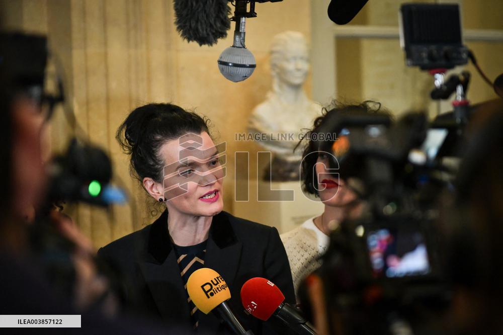 Presser on the motion of censure voting at the National Assembly in Paris FA