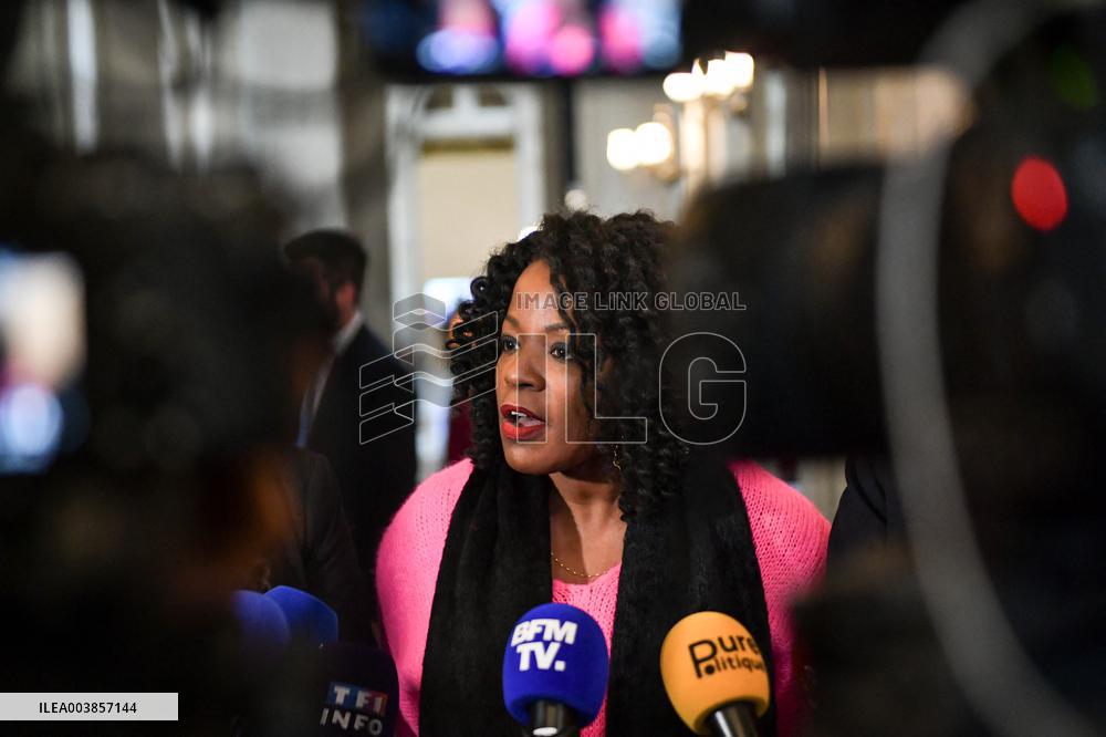 Presser on the motion of censure voting at the National Assembly in Paris FA