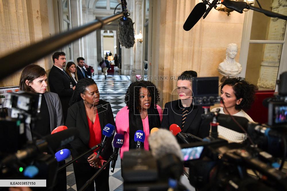 Presser on the motion of censure voting at the National Assembly in Paris FA