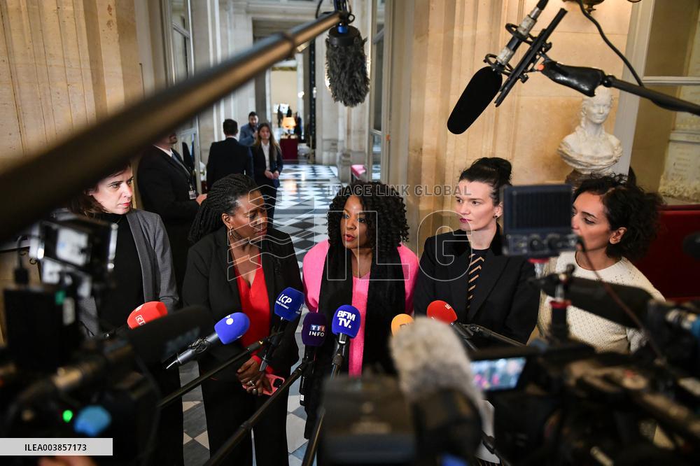 Presser on the motion of censure voting at the National Assembly in Paris FA