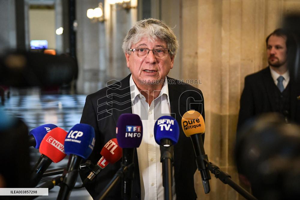 Presser on the motion of censure voting at the National Assembly in Paris FA