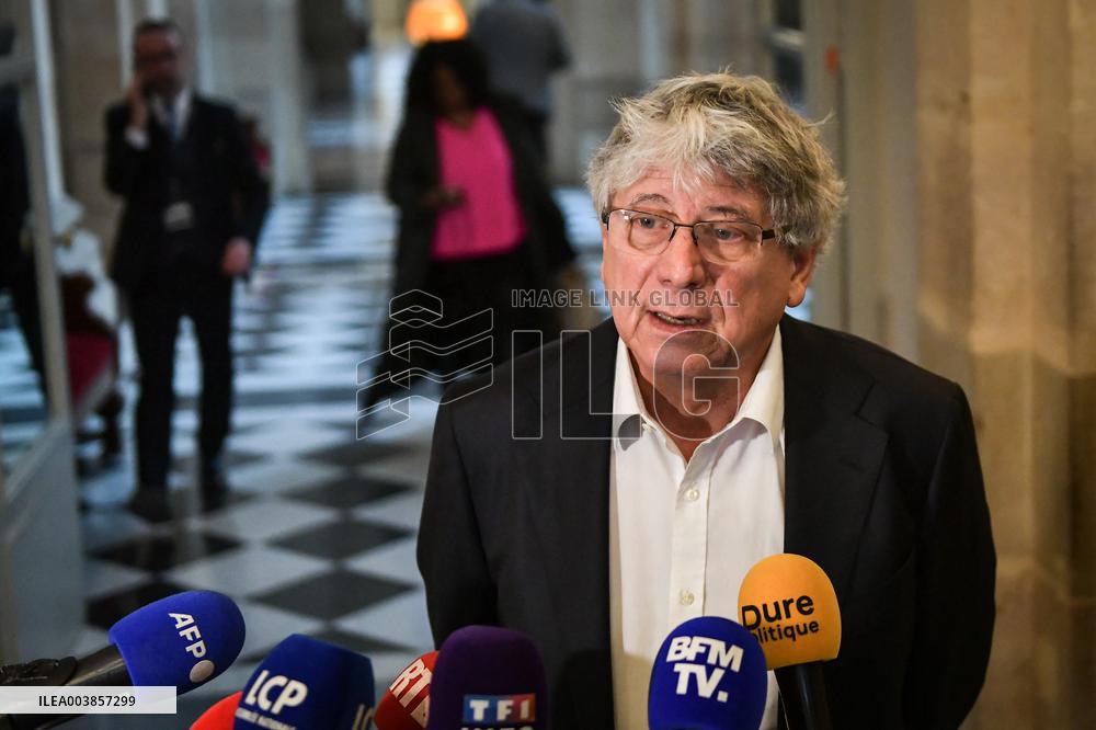 Presser on the motion of censure voting at the National Assembly in Paris FA