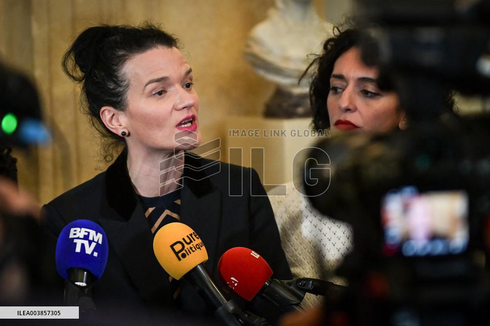 Presser on the motion of censure voting at the National Assembly in Paris FA